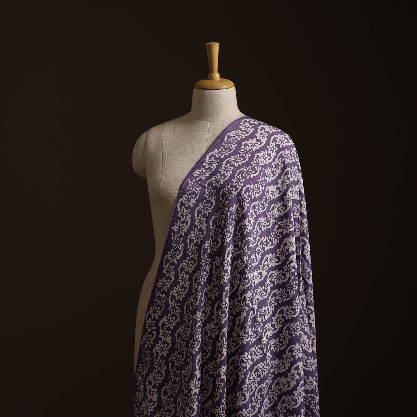 Kutch Hand Block Batik Print Modal Silk Fabric 03