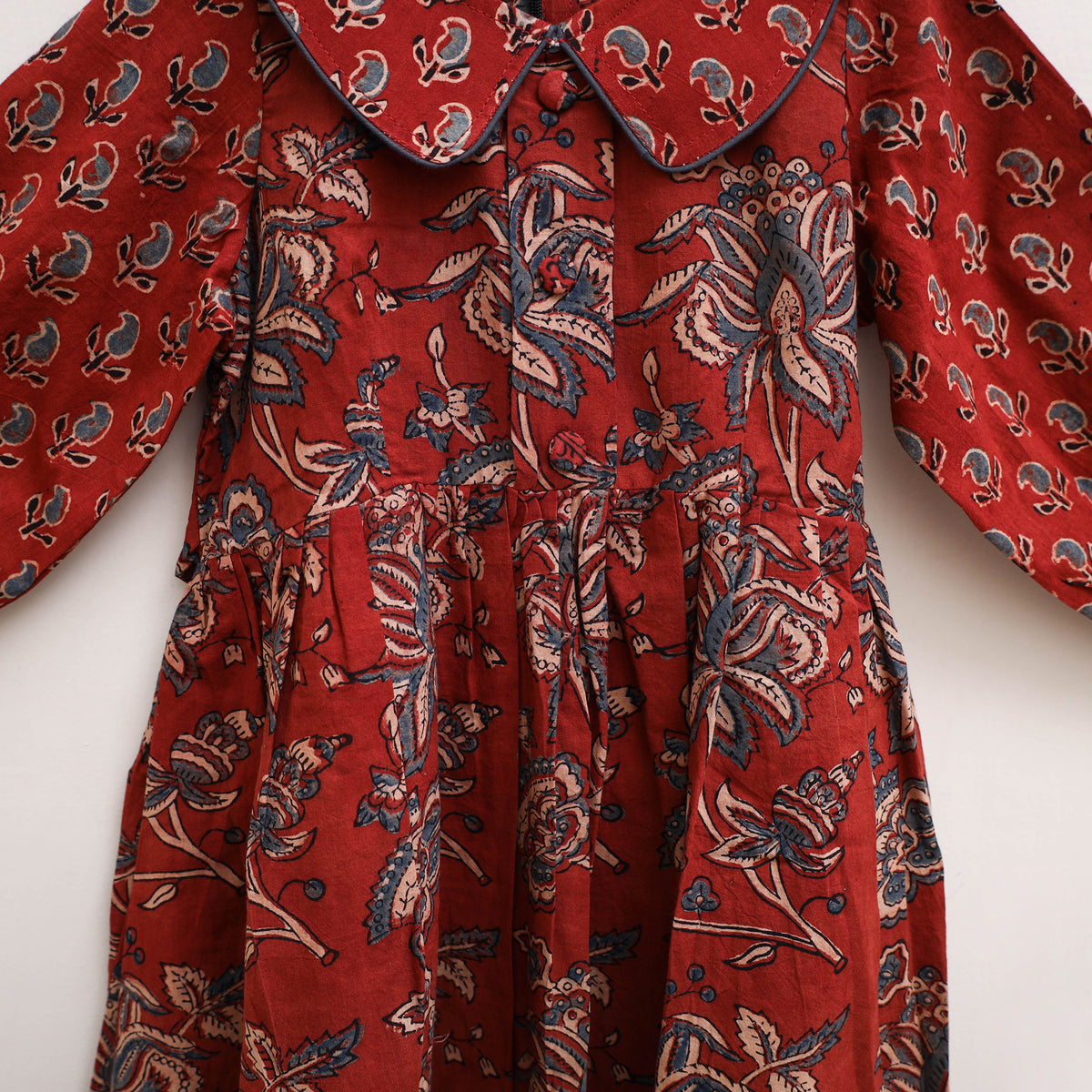 Pure Cotton Girls Frock Dress in Ajrakh Block Print (3-4 Years) 40