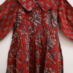 Pure Cotton Girls Frock Dress in Ajrakh Block Print (3-4 Years) 40