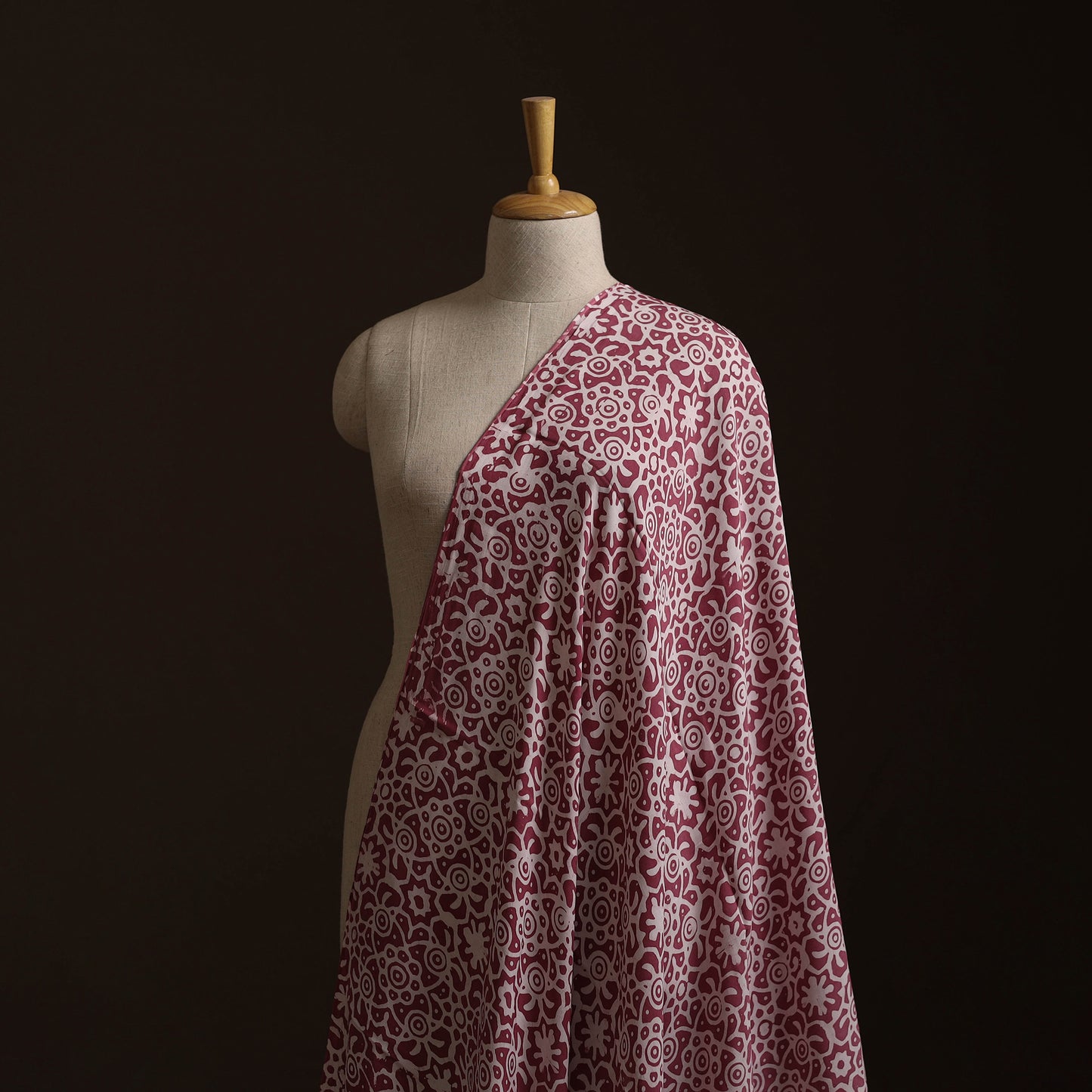 Kutch Hand Block Batik Print Modal Silk Fabric 01