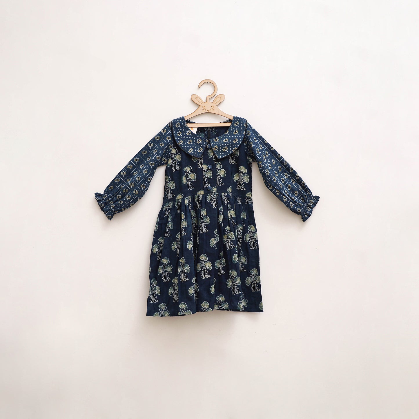Pure Cotton Girls Frock Dress in Ajrakh Block Print (3-4 Years) 41