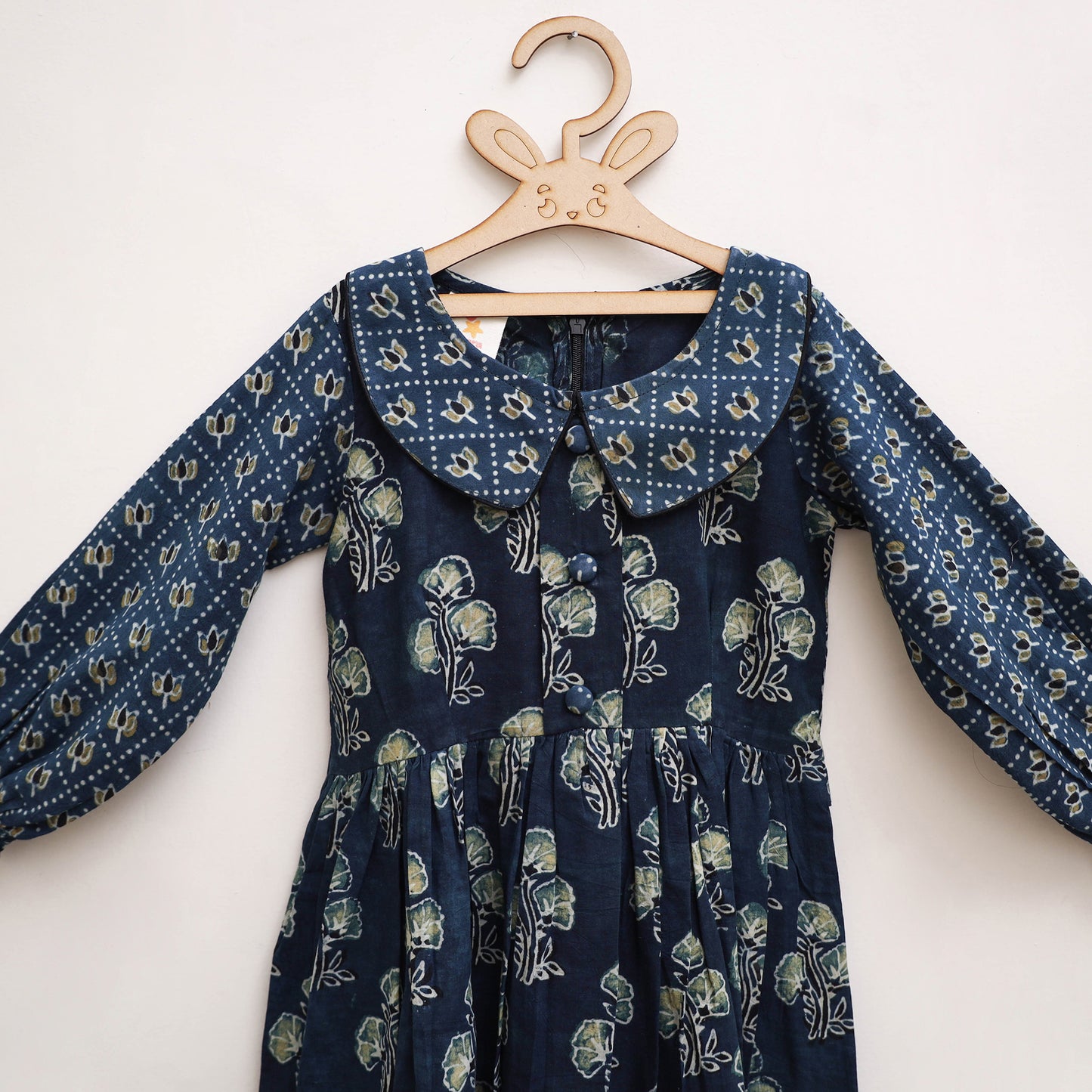 Pure Cotton Girls Frock Dress in Ajrakh Block Print (3-4 Years) 41