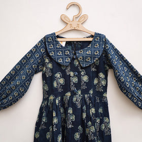 Pure Cotton Girls Frock Dress in Ajrakh Block Print (3-4 Years) 41