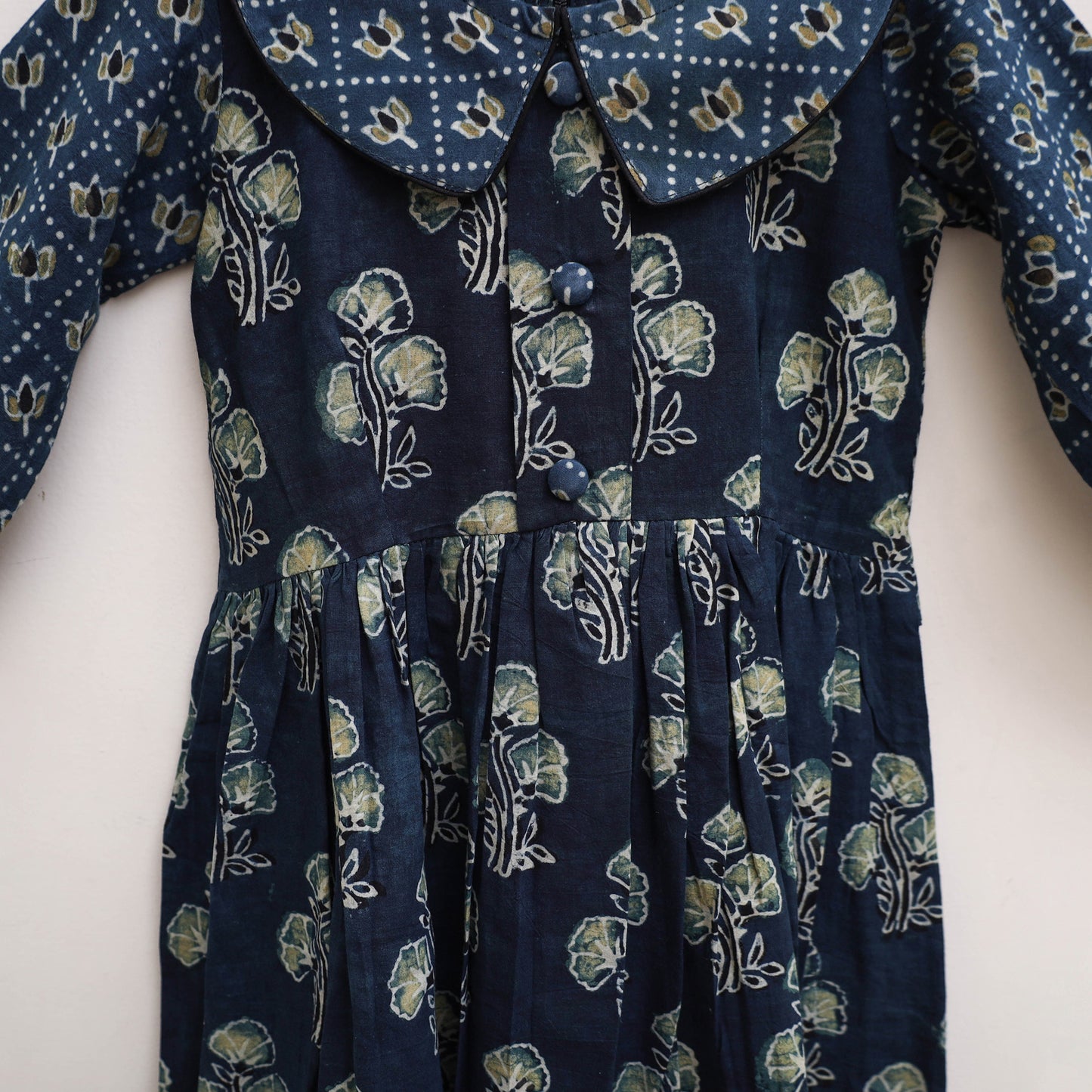 Pure Cotton Girls Frock Dress in Ajrakh Block Print (3-4 Years) 41