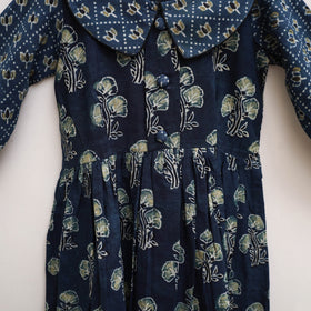 Pure Cotton Girls Frock Dress in Ajrakh Block Print (3-4 Years) 41