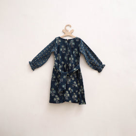 Pure Cotton Girls Frock Dress in Ajrakh Block Print (3-4 Years) 41