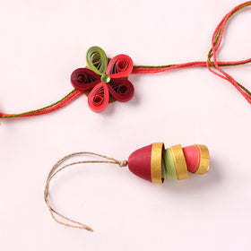 Flower - Handmade Paper Quilling Rakhi & Lumba Set 55