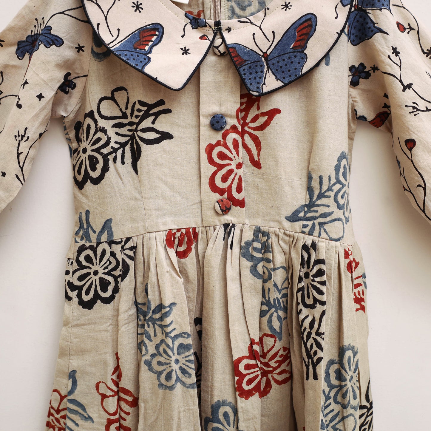 Pure Cotton Girls Frock Dress in Ajrakh Block Print (3-4 Years) 42