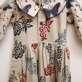 Pure Cotton Girls Frock Dress in Ajrakh Block Print (3-4 Years) 42