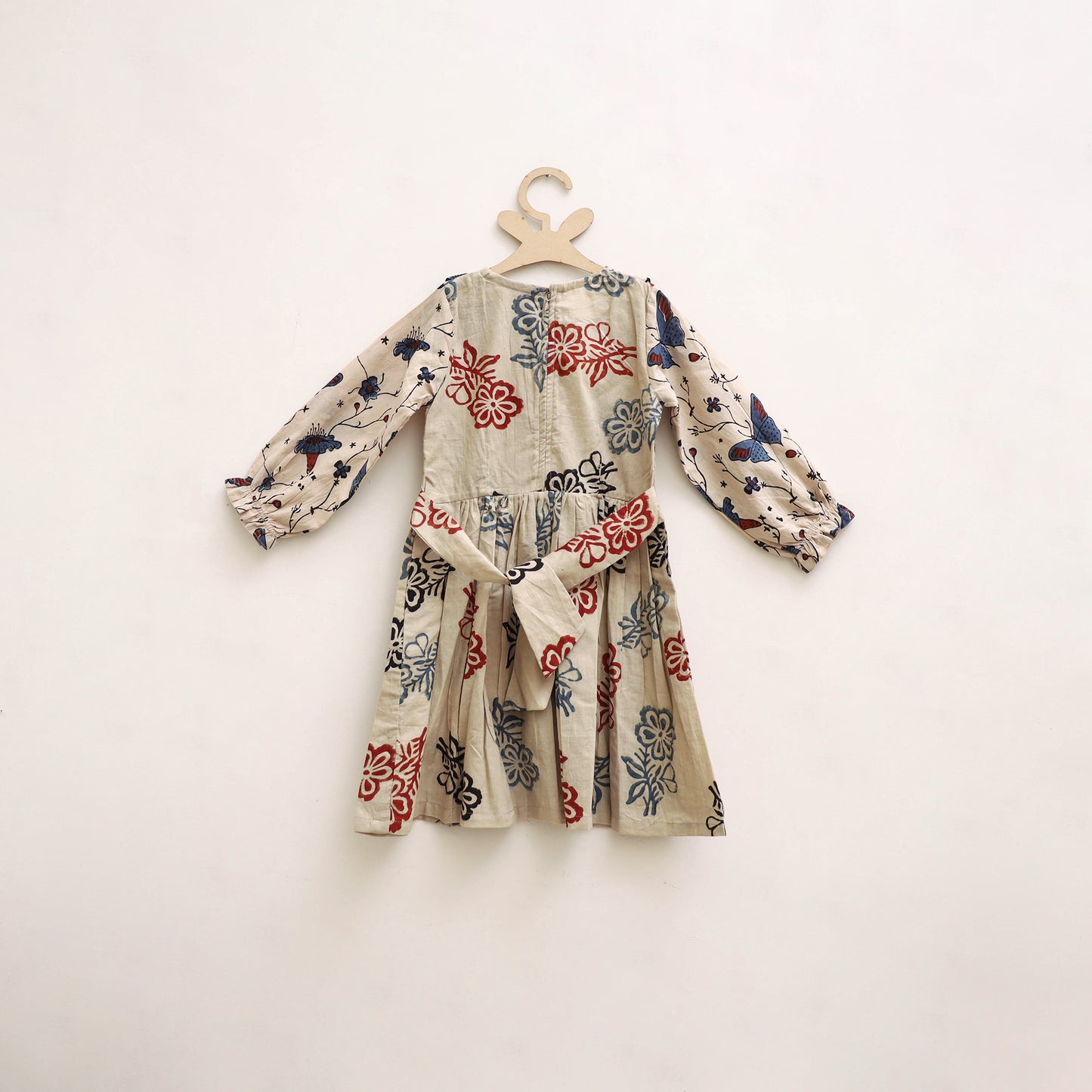 Pure Cotton Girls Frock Dress in Ajrakh Block Print (3-4 Years) 42