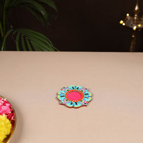 Handpainted Mirror Work Tealight Candle Holder 04