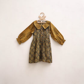 Pure Cotton Girls Frock Dress in Ajrakh Block Print (3-4 Years) 43