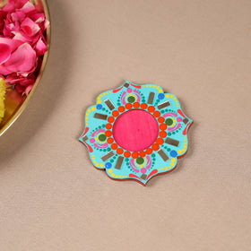 Handpainted Mirror Work Tealight Candle Holder 04