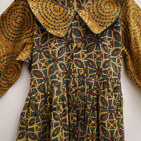 Pure Cotton Girls Frock Dress in Ajrakh Block Print (3-4 Years) 43