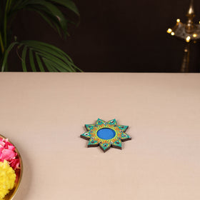 Handpainted Mirror Work Tealight Candle Holder 05