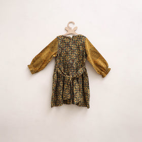 Pure Cotton Girls Frock Dress in Ajrakh Block Print (3-4 Years) 43