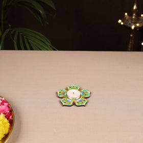 Handpainted Mirror Work Tealight Candle Holder 06