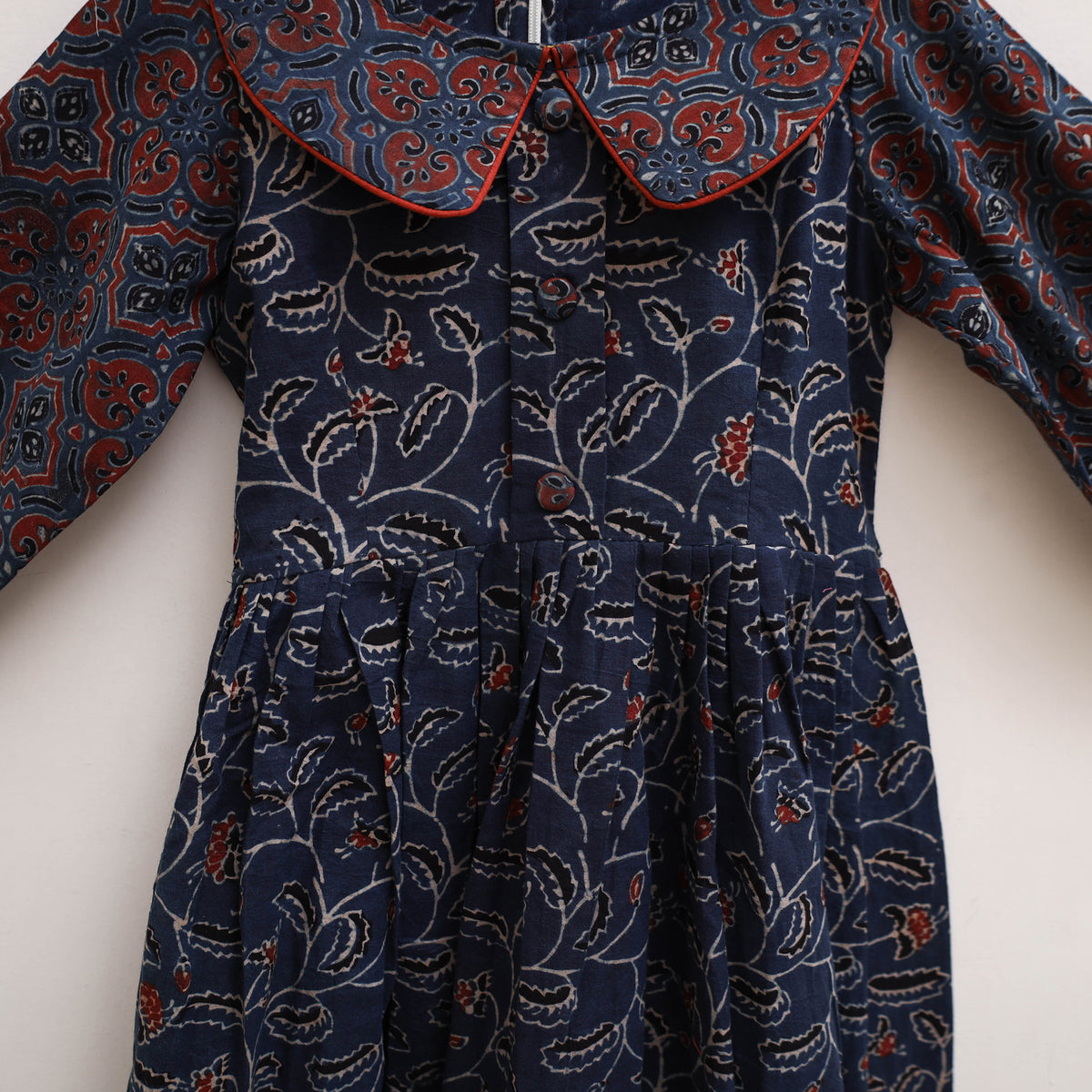 Pure Cotton Girls Frock Dress in Ajrakh Block Print (3-4 Years) 45