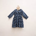 Pure Cotton Girls Frock Dress in Indigo Bagru Block Print (3-4 Years) 46