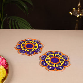Handpainted Mirror Work Tealight Candle Holder (Set of 2) 08