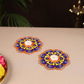 Handpainted Mirror Work Tealight Candle Holder (Set of 2) 08