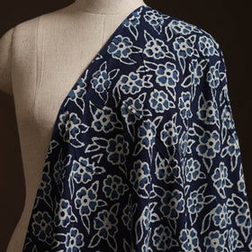 Blue - Bagru Indigo Hand Block Print Natural Dyed Cotton Fabric 02