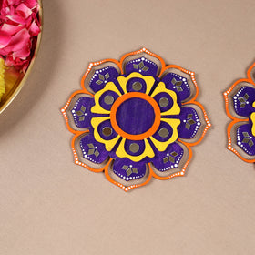 Handpainted Mirror Work Tealight Candle Holder (Set of 2) 08