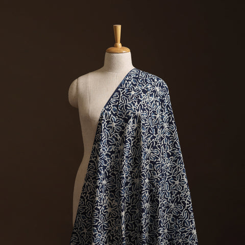Blue - Bagru Indigo Hand Block Print Natural Dyed Cotton Fabric 03