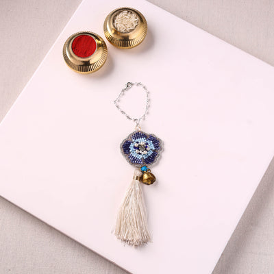 Flower - Handmade Beadwork Lumba Rakhi by Jugni 01