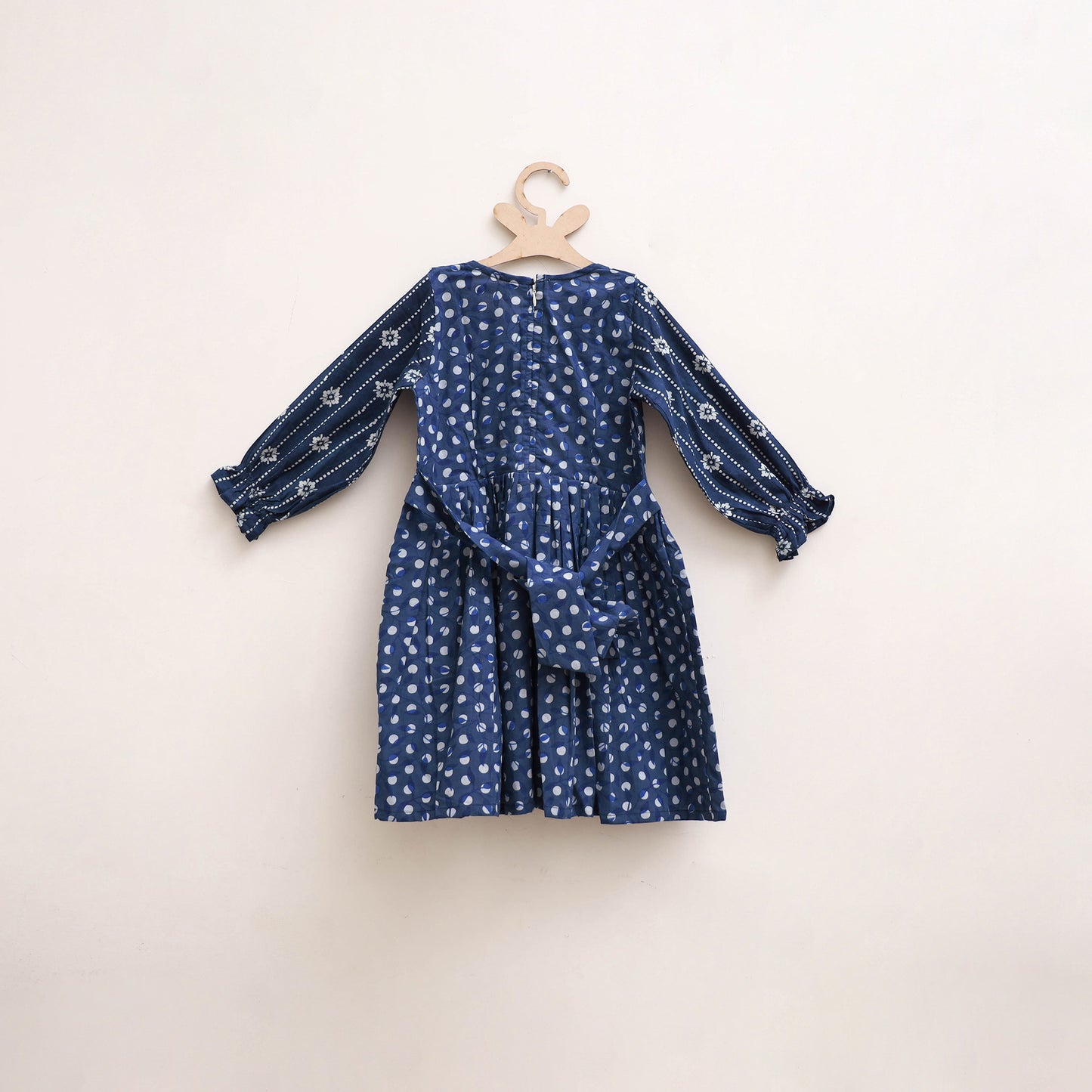 Pure Cotton Girls Frock Dress in Indigo Bagru Block Print (3-4 Years) 47