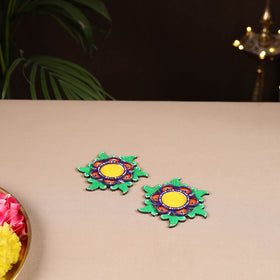 Handpainted Mirror Work Tealight Candle Holder (Set of 2) 11