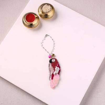 Bird - Handmade Sequin & Beadwork Lumba Rakhi by Jugni 03