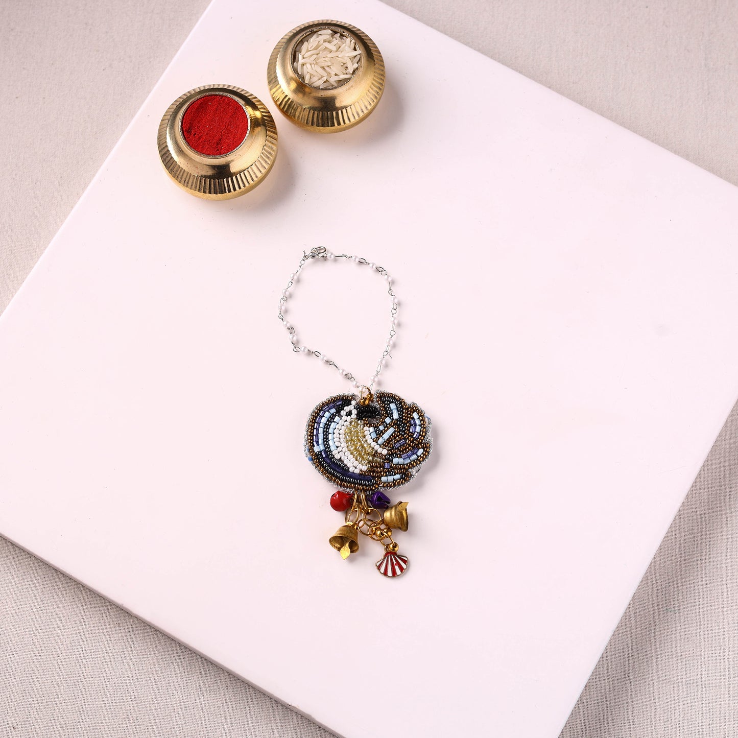 Bird - Handmade Beadwork Lumba Rakhi by Jugni 04