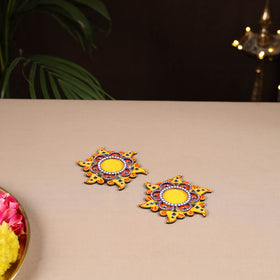 Handpainted Mirror Work Tealight Candle Holder (Set of 2) 12