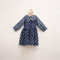 Pure Cotton Girls Frock Dress in Indigo Bagru Block Print (3-4 Years) 49