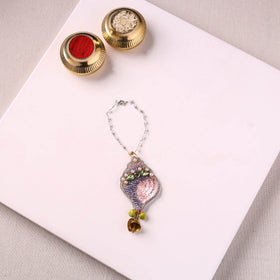 Shell - Handmade Beadwork Lumba Rakhi by Jugni 05
