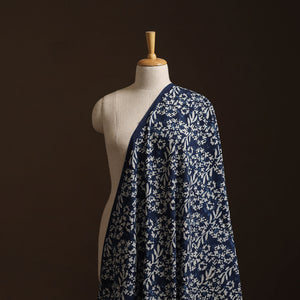 Blue - Bagru Indigo Hand Block Print Natural Dyed Cotton Fabric 07