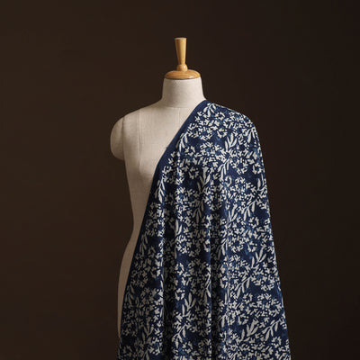 Blue - Bagru Indigo Hand Block Print Natural Dyed Cotton Fabric 07