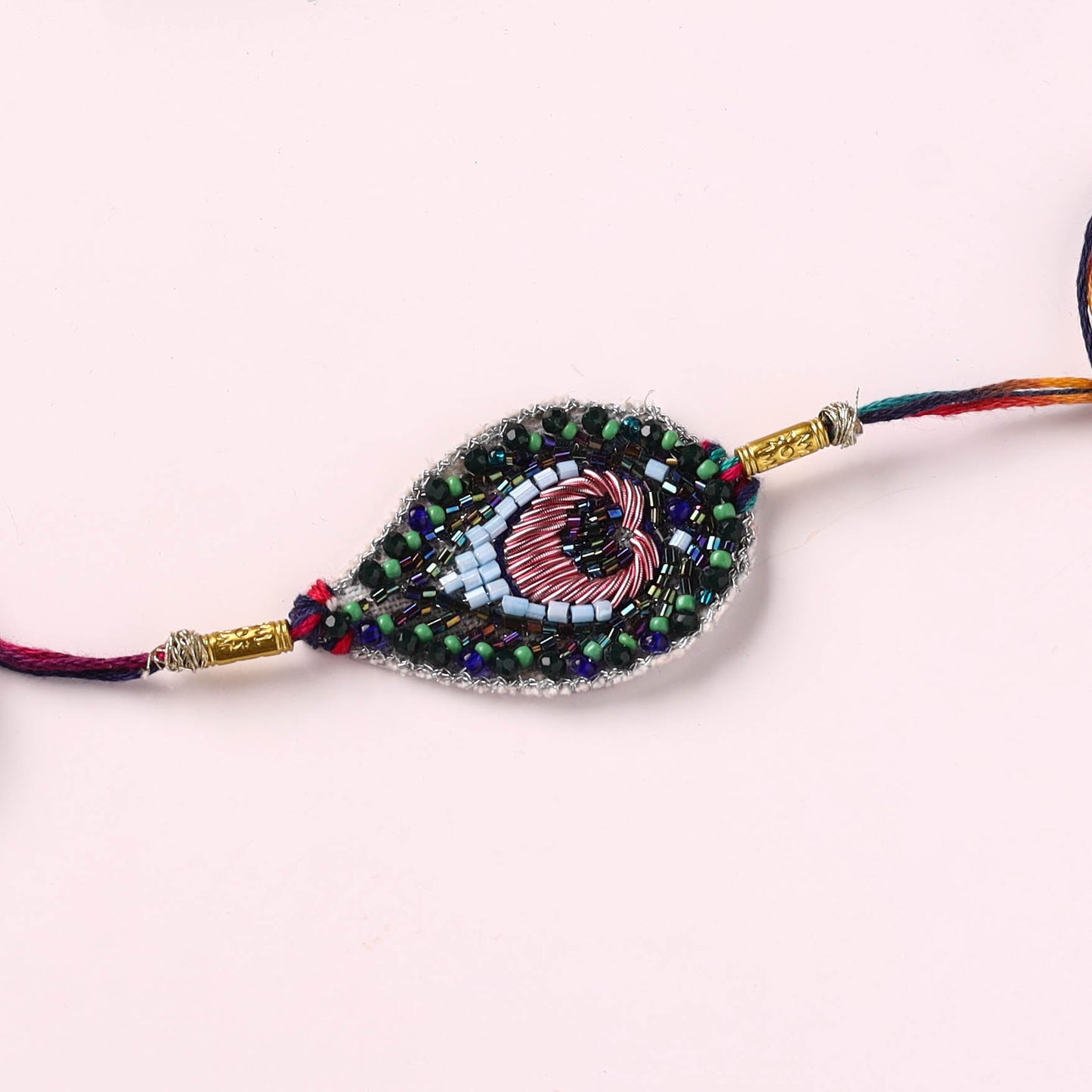 Peacock Feather - Handmade Beadwork Rakhi by Jugni 07