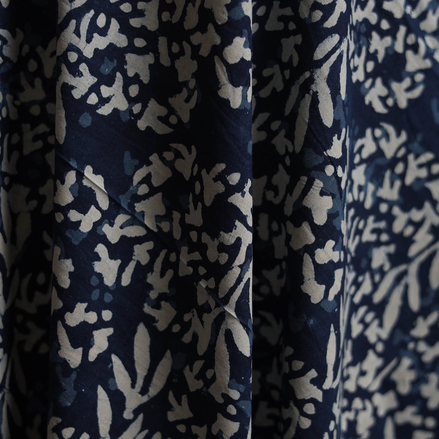 Blue - Bagru Indigo Hand Block Print Natural Dyed Cotton Fabric 07