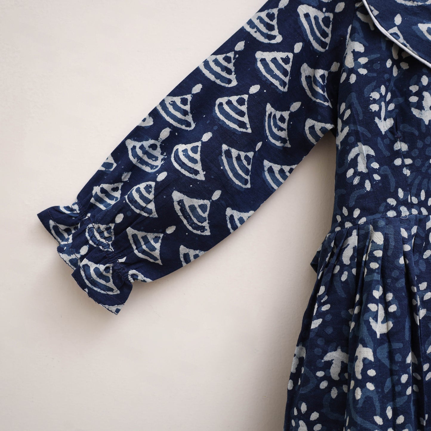 Pure Cotton Girls Frock Dress in Indigo Bagru Block Print (3-4 Years) 50