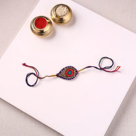 Peacock Feather - Handmade Beadwork Rakhi by Jugni 09