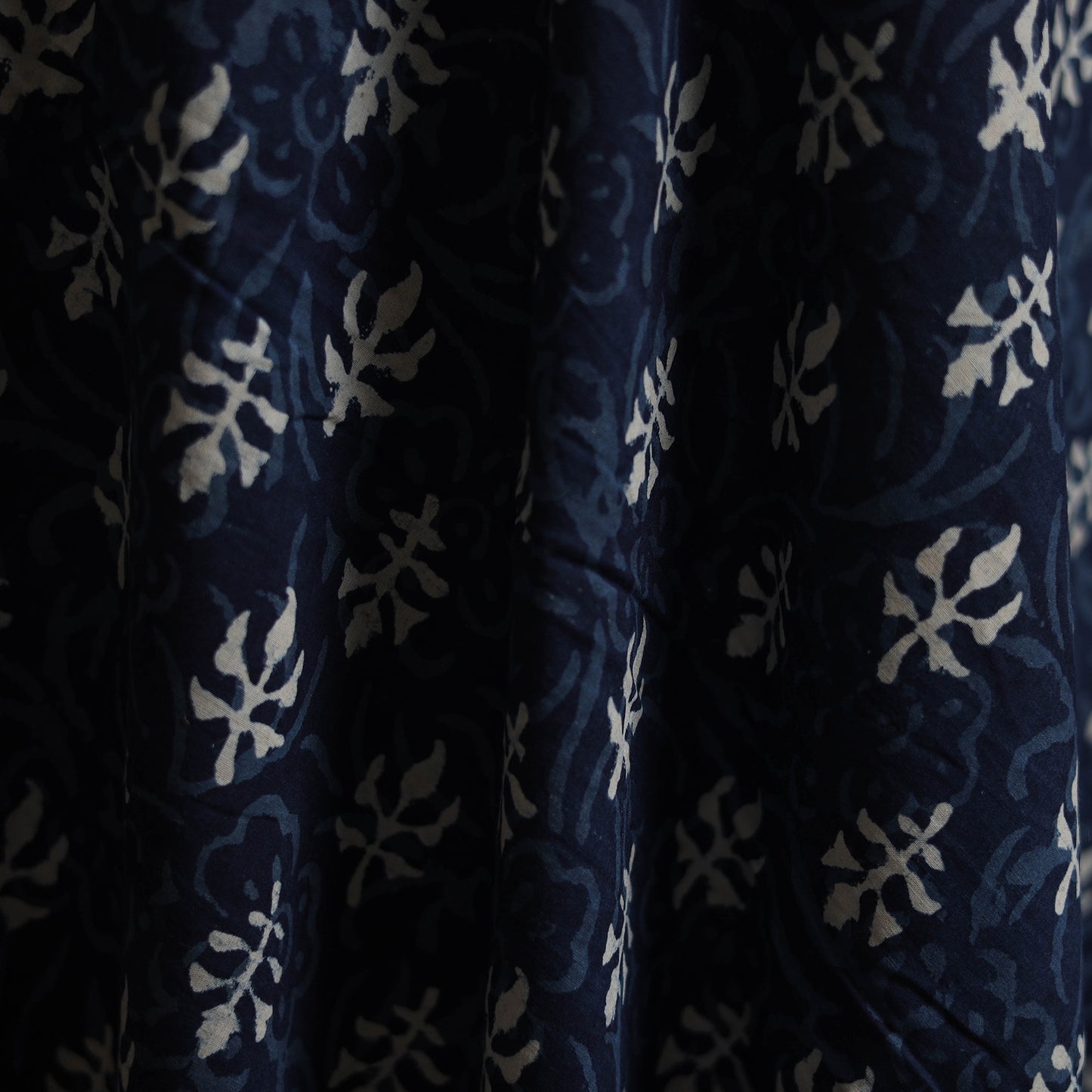 Blue - Bagru Indigo Hand Block Print Natural Dyed Cotton Fabric 08