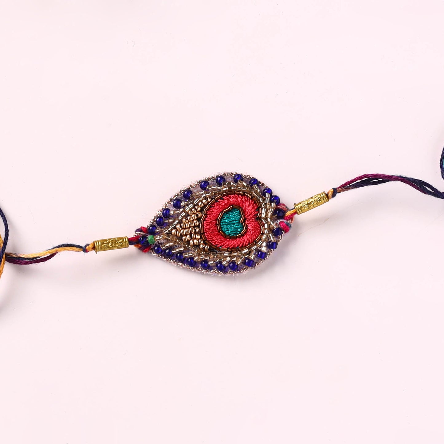Peacock Feather - Handmade Beadwork Rakhi by Jugni 09