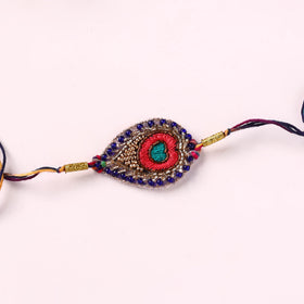 Peacock Feather - Handmade Beadwork Rakhi by Jugni 09