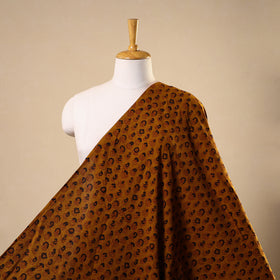 Brown - natural dyed cotton bagh fabric 16 - handcrafted