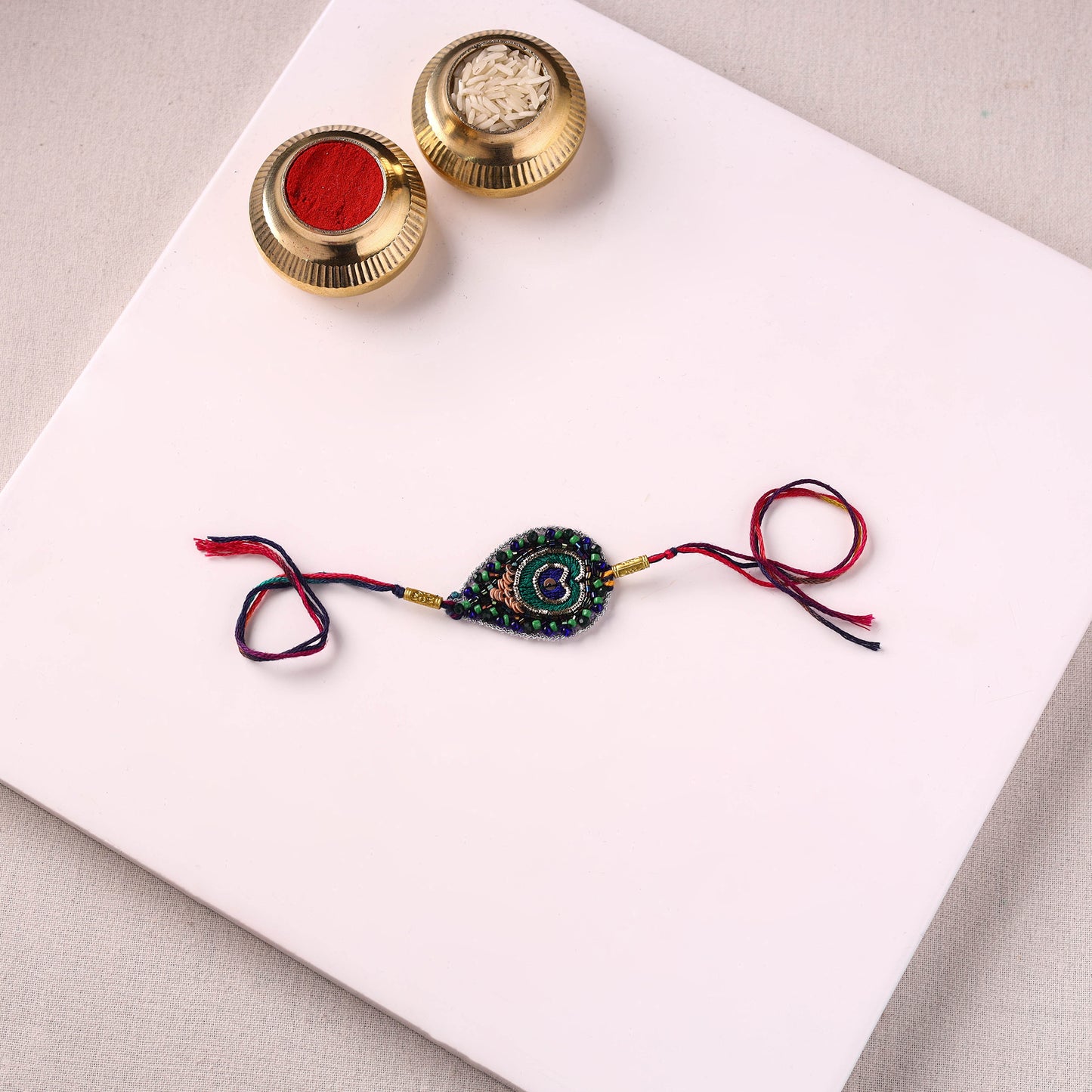 Peacock Feather - Handmade Beadwork Rakhi by Jugni 10