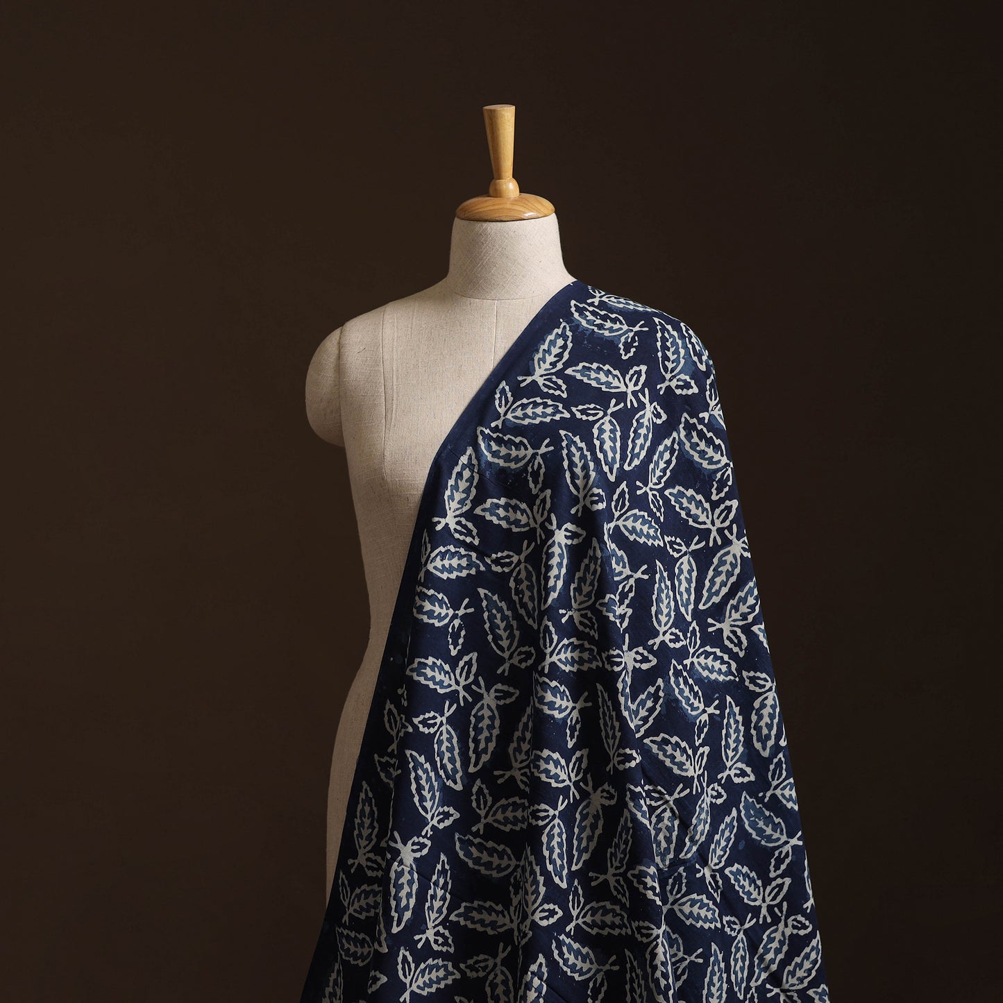 Blue - Bagru Indigo Hand Block Print Natural Dyed Cotton Fabric 09