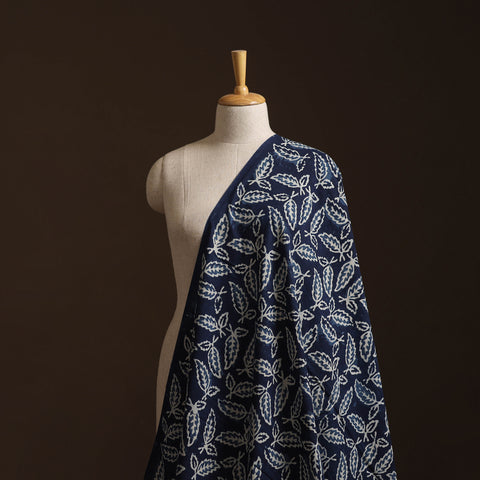 Blue - Bagru Indigo Hand Block Print Natural Dyed Cotton Fabric 09