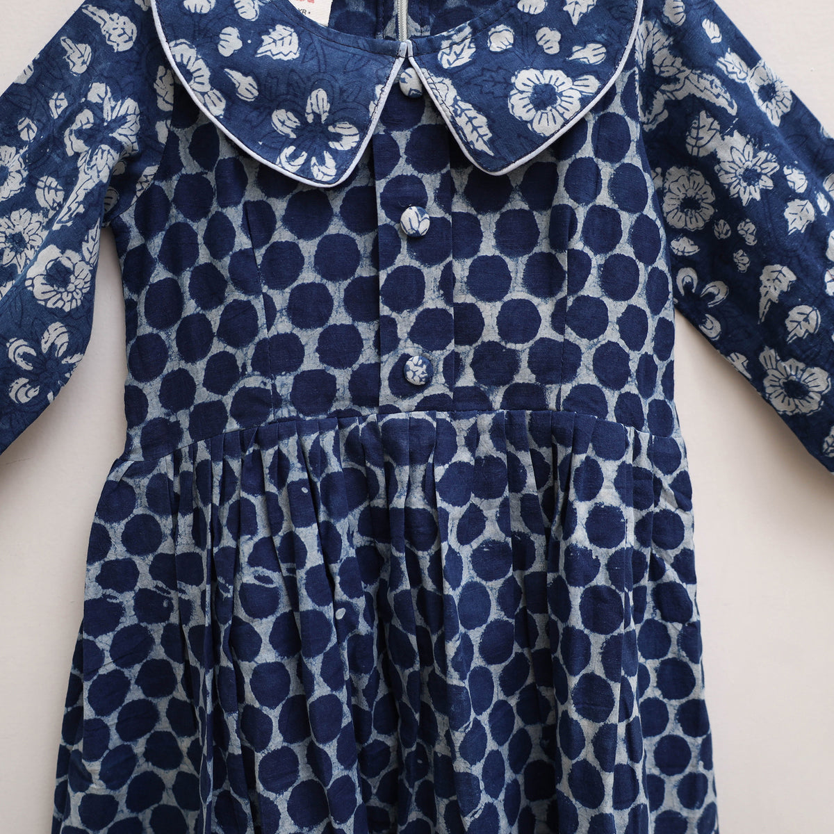 Pure Cotton Girls Frock Dress in Indigo Bagru Block Print (3-4 Years) 51
